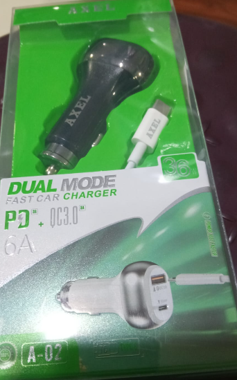 CARGADOR DUAL DE AUTO 6A 90BS.