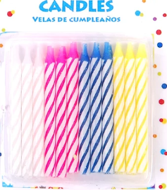 VELAS PARTY CANDLES  15 BS